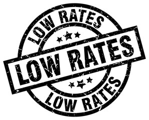 low rates round grunge black stamp