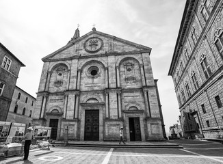 PIENZA,ITALY, MAY, 5, 2015 - The Cathedral of Santa Maria Assunta in Pienza, in the province of Siena, Italy.
