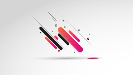 Abstract background with dynamic linear waves. Vector illustration in flat minimalistic style