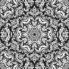 Classic seamless pattern. Traditional orient black and white ornament. Classic vintage background