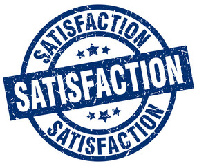 satisfaction blue round grunge stamp