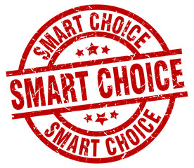 smart choice round red grunge stamp