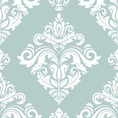 Orient classic pattern. Seamless abstract background with repeating elements. Orient light blue and white background