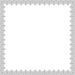 Classic light square frame with arabesques and orient elements. Abstract ornament with place for text. Vintage pattern