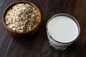 Organic White Oat Milk in a Glass