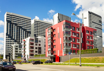 Residential complex with new apartment buildings. Moscow. Russia.