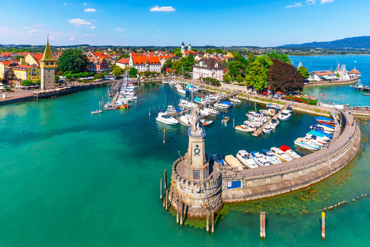 Aerial view of Lindau, Bodensee, Germany