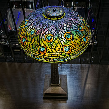 Multi colored glass lamp