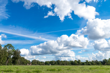 Small country farmhouse out on the field. Dobele, Latvia.