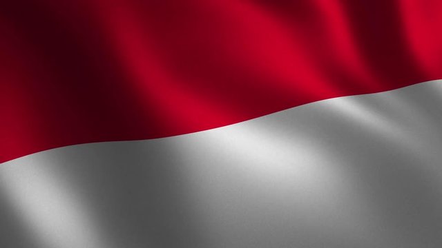 Indonesia flag waving 3d. Abstract background. Loop animation.