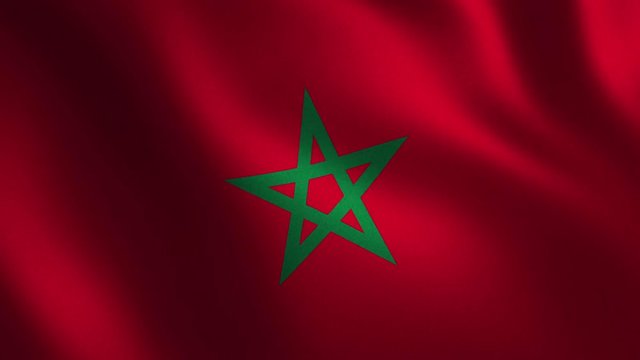 Morocco flag waving 3d. Abstract background. Loop animation.
