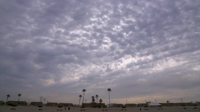 Time-Lapse: Washboard Clouds Above Beach