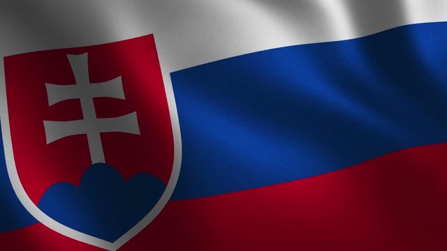 Slovakia flag waving 3d. Abstract background. Loop animation.