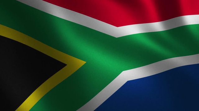 South African Republic flag waving 3d. Abstract background. Loop animation.