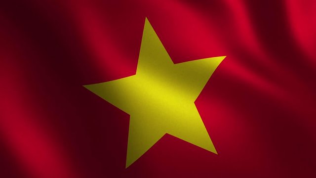 Vietnam flag waving 3d. Abstract background. Loop animation.