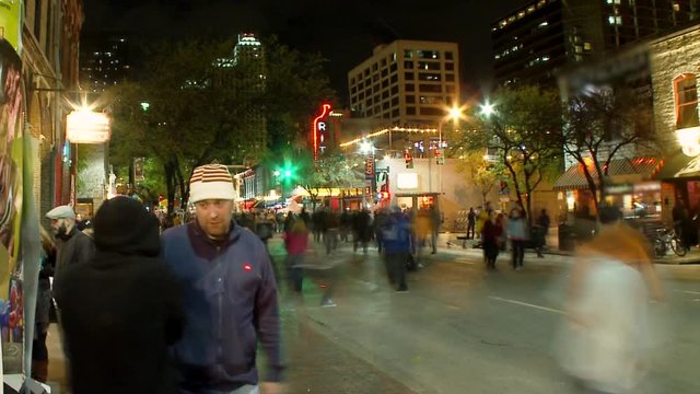 Time-Lapse: Pedestrians on a Busy Street