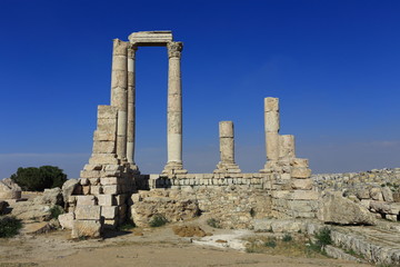 Fototapeta na wymiar Temple of Hercules of the Amman Citadel complex (Jabal al-Qal'a), Amman, Jordan 