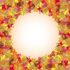 Autumn leaves background. Colorful frame your website or other card. Vector illustration. 
