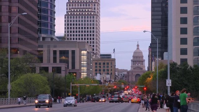 Time-Lapse: Pedestrians and Cars on a City Street