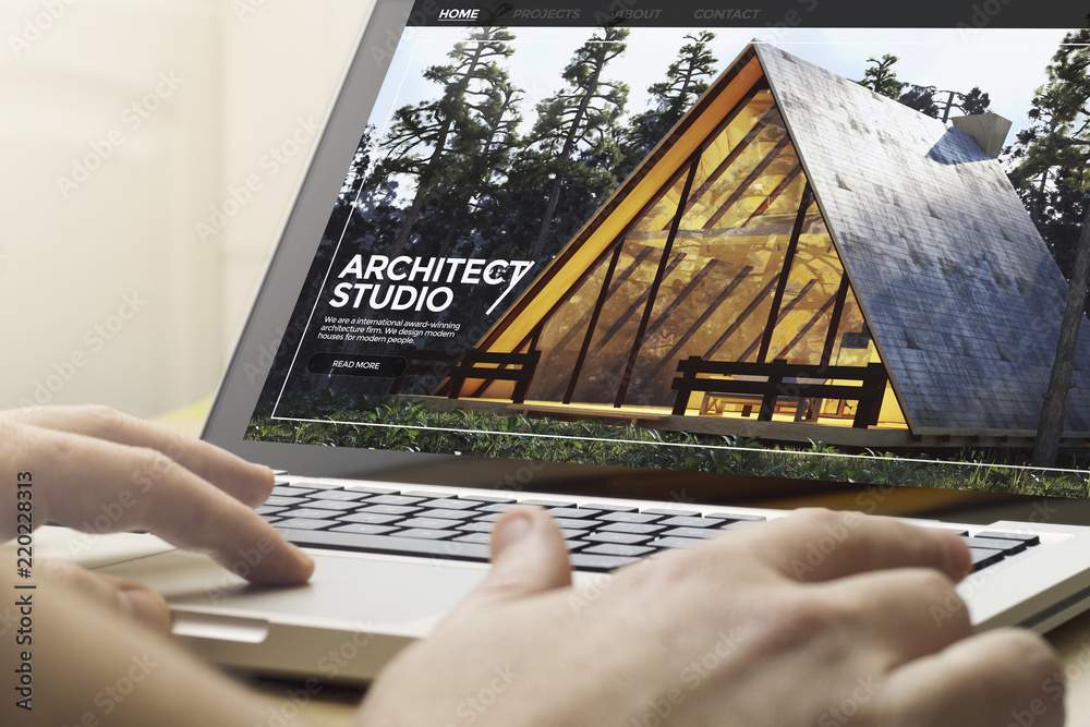 Wall mural home computing architect website