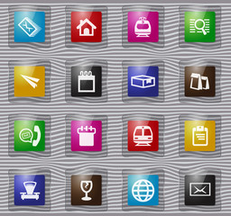 Post service glass icons set