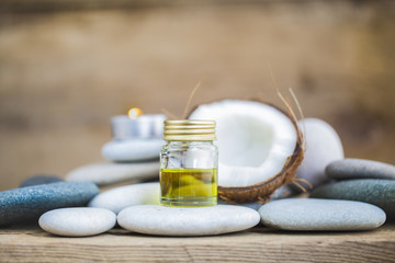 coconut oil for massage pebble candle