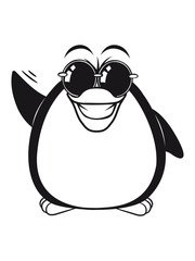 pinguin süss freuen hallo winken sonnenbrille