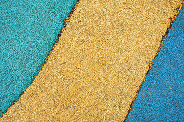 Modern floor covering for playgrounds on the street and for sports stadiums