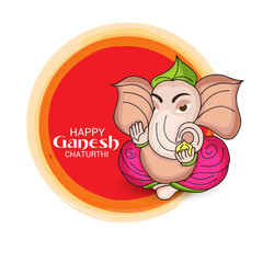 illustration of a Creative Card, Poster or Banner for Festival of Ganesh Chaturthi Celebration.