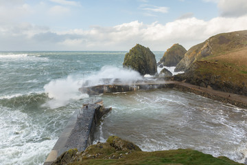 Fototapeta premium Passing Storm, Mullion Cove, Cornwall