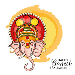 illustration of a Creative Card, Poster or Banner for Festival of Ganesh Chaturthi Celebration.