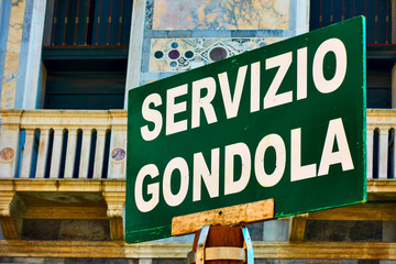 Gondola service sign