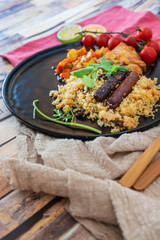 beef tajine with vegetables and Semolina
