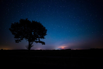 Nocne rozgwieżdżone niebo Polska kaszuby © Dariusz