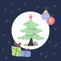 Christmas tree, flat style - 220238584