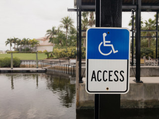 Disabled Access Sign on Pier