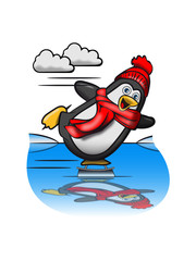 pinguin schlittschuh laufen