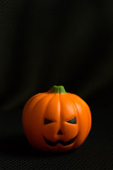 The halloween pumpkin jack in black holiday background image.