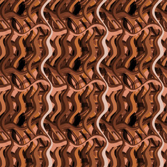 Seamless pattern background with multi-colored wavy lines.