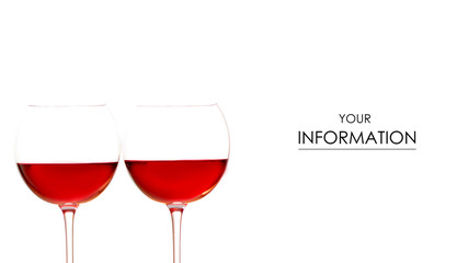 glasses of red wine on a white background isolated