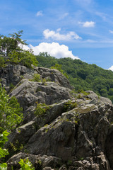 Rock formation along the Potomac River in the C&O National Park USA