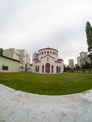 Fototapeta na wymiar Old white orthodox church