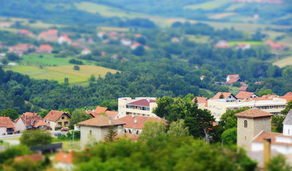 The village of Topola Serbia in the landscape