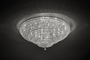 Chandelier Elegant Black and white crystal