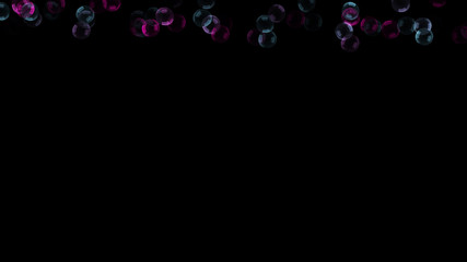 Background with a variety of multi-colored translucent soap bubbles.