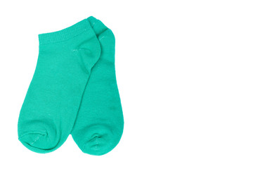 Cotton kid sock isolated on white background, copy space template