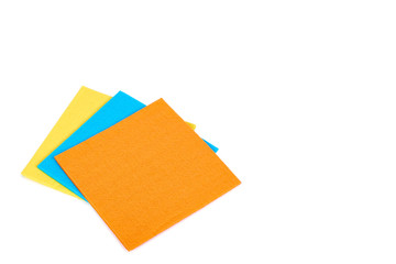 Color rag for domestic cleanse isolated on white background, copy space template