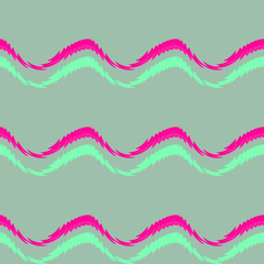 Seamless pattern background with multi-colored wavy lines.