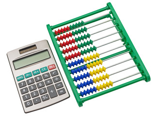 accounting abacus and calculator