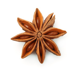Top view of dry star anise fruit